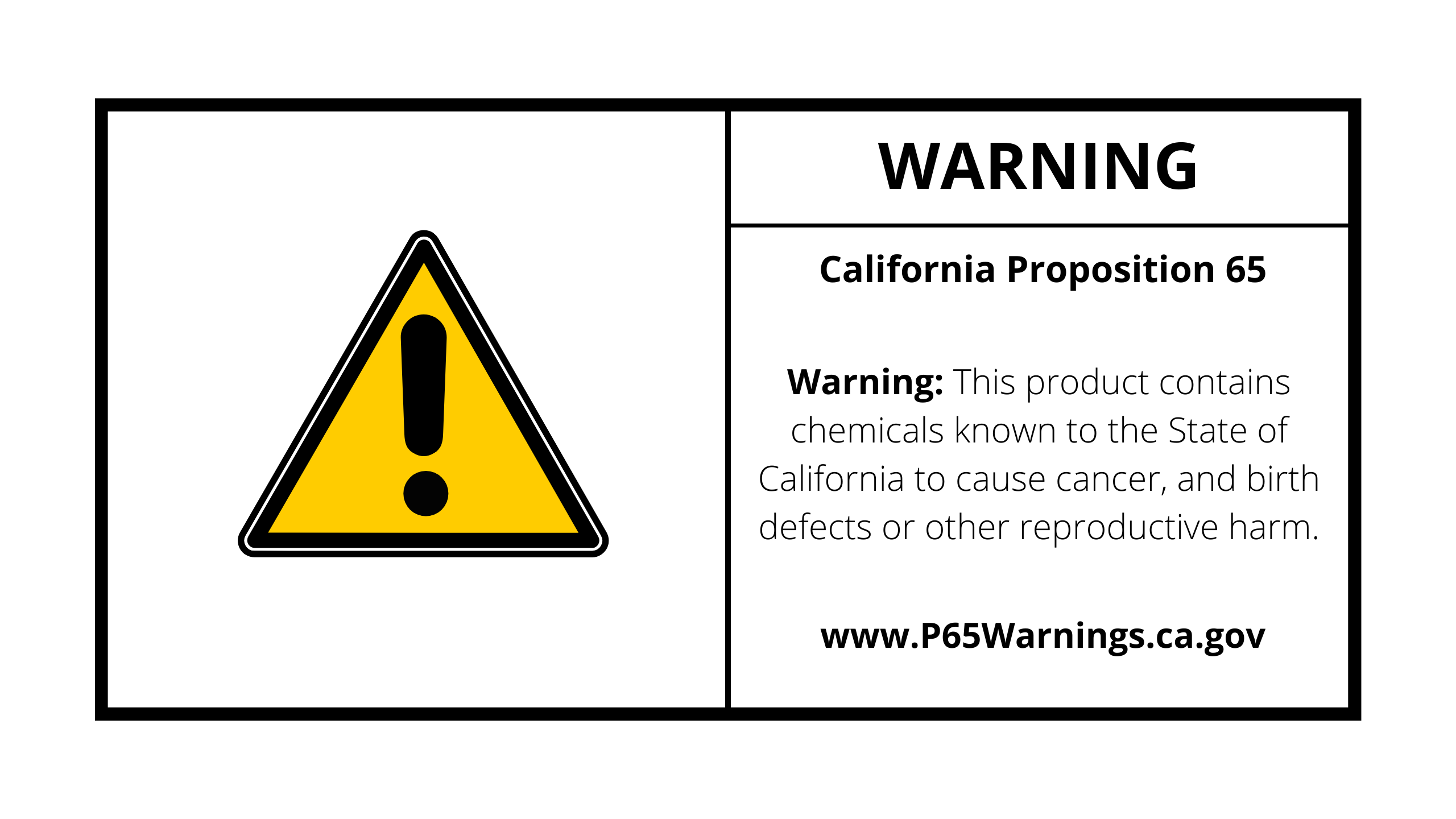 P65 warnings - Proposition 65